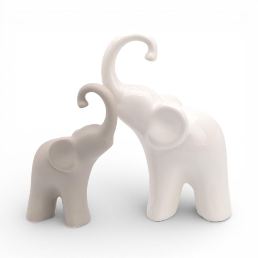 COPPIA ELEFANTI CERAMICA CM.14X20